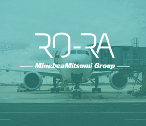 An aeroplane at a standstill featuring the ‘Ro-Ra’ logo on the front.